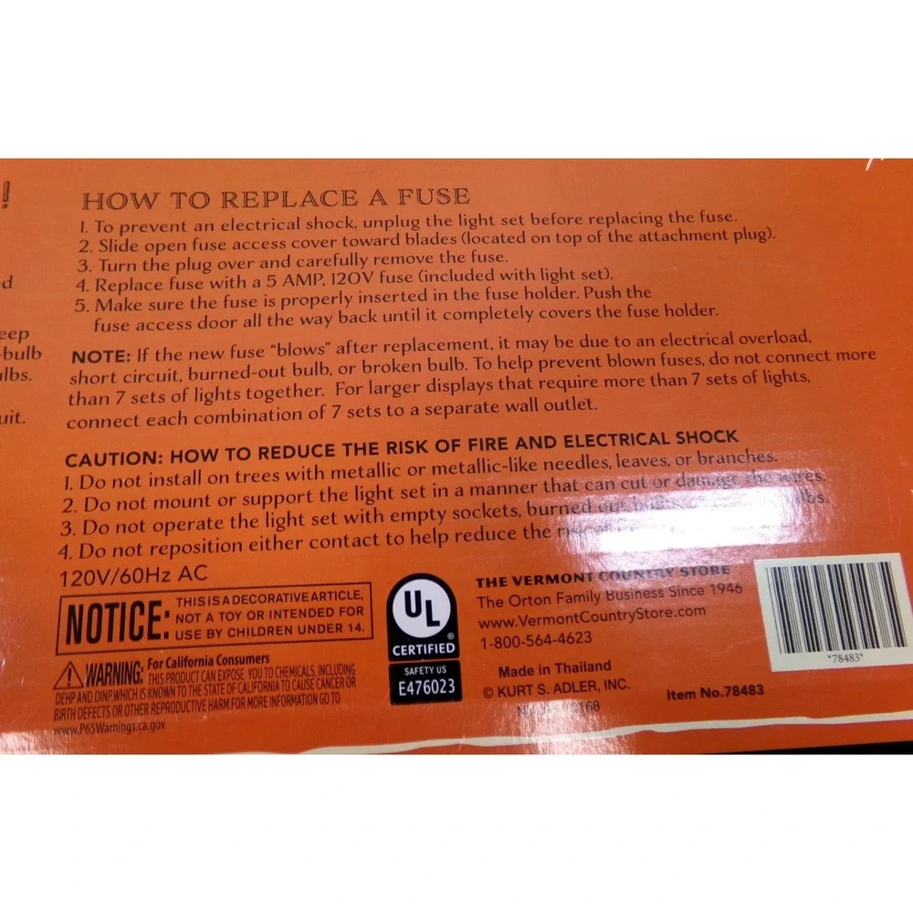 Kurt Adler Vermont Country Store Halloween Jack O Lantern Light Set NIB